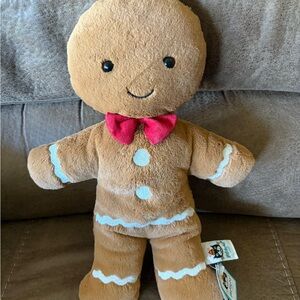Jellycat Limited Edition Gingerbread Plush with Red Bow